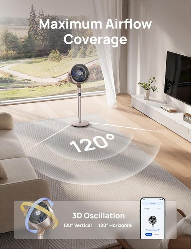 Ultra-Quiet 90ft Smart Fan with RGB Light and 9 Modes - Perfect for Bedrooms - Picture 9 of 9