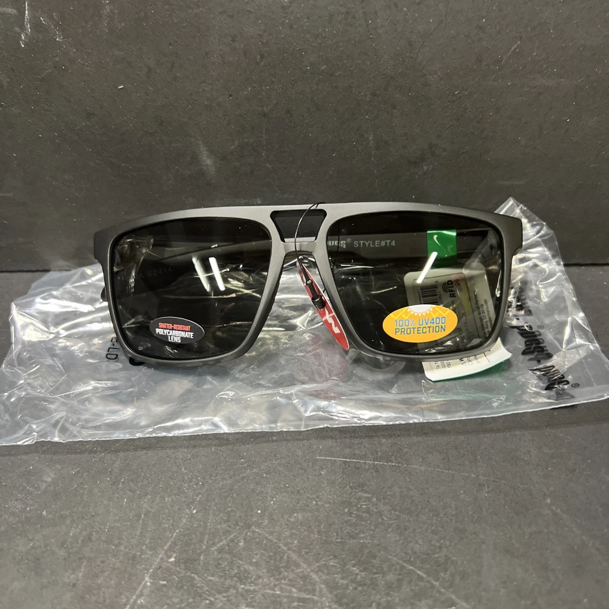 PUGS VINTAGE Rectangular Black Sunglasses with Dark Lenses Pugs Wrap Black Sunglasses for Women for sale | eBay main image 3