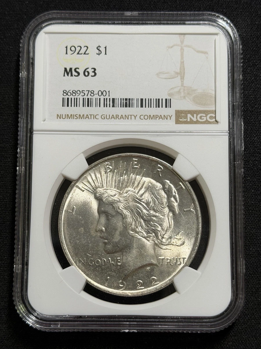 MS 63 Graded 1922 Year Peace Dollars (1921-1935) for sale | eBay