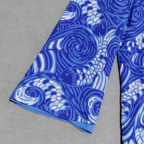 Lilly Pulitzer Florin 3/4 sleeve Womens XS V Neck Blue Grotto Reversible Top NEW - Picture 8 of 20