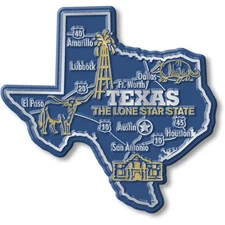 Texas Giant State Magnet by Classic Magnets, 3.9" x 3.7"