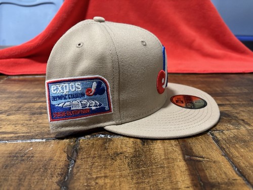 Cappello Montreal Expos Stadio Olimpico Tan Nuova Era 7 3/4 Giallo UV - Foto 5 di 22
