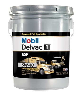 Mobil 1 122265 Oil Delvac ESP, SAE 5W-40, Synthetic, 5 Gallon Pail, Single