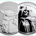 Star Wars .999 Silver Lot: 1 Oz 2021 Baby Yoda & 1oz 2017 Darth Vader (lot 66)
