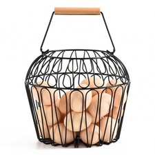 Cestas de huevos de granja para recolectar huevos frescos con asa Soporte huevos