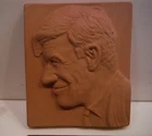 VINTAGE FRANKOMA ART POTTERY WILL ROGERS  PLAQUE 5" x 4 1/8" by ST CLAIR HOMER