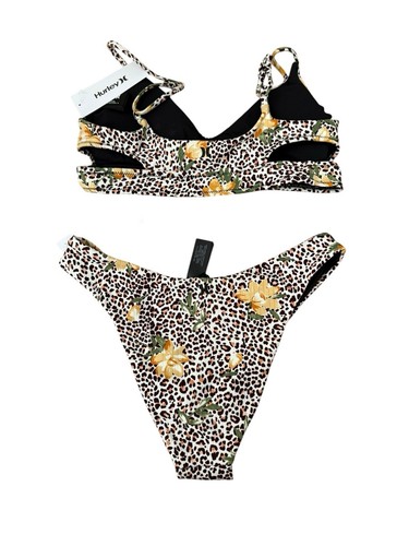 Women’s Hurley Jungle Cat Two Piece Cheeky Swimsuit Size Small - Picture 5 of 11