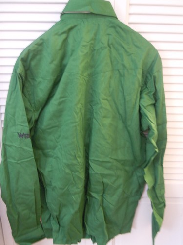 WRANGLER WESTERN SIZE MEDIUM GREEN BUTTON DOWN TWO POCKET SHIRT WITH TAG - Picture 4 of 5
