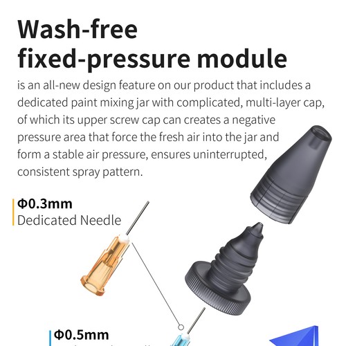 DSPIAE PT-AB Wash-Free Airbrush Set for Model Spray Coloring Hobby DIY Tools7z - Picture 11 of 28