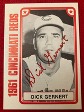 DICK GERNERT 1980 TCMA 1961 Cincinnati Reds NL World Champions Card (d.2017)
