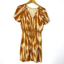 J.Crew - 100% Silk Aztec Print Mini Dress -Orange - Women's 4