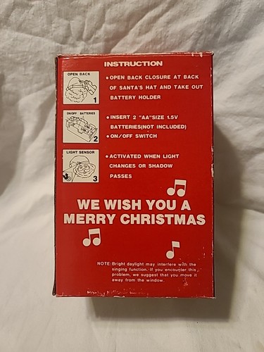 (D) Vintage 1992 Christmas Singing Santa We Wish You A Merry Christmas - Bild 3 von 8