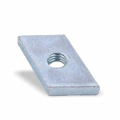 Nutenstein | Gewindeplatte Rhombus 20x13x4 mm M6 Gewinde Winkel 24° | verzinkt