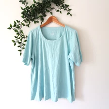 LOT OF 5 J.Jill Short Sleeve Pima Slub Knit Tops Large Yellow Blue Pink Green