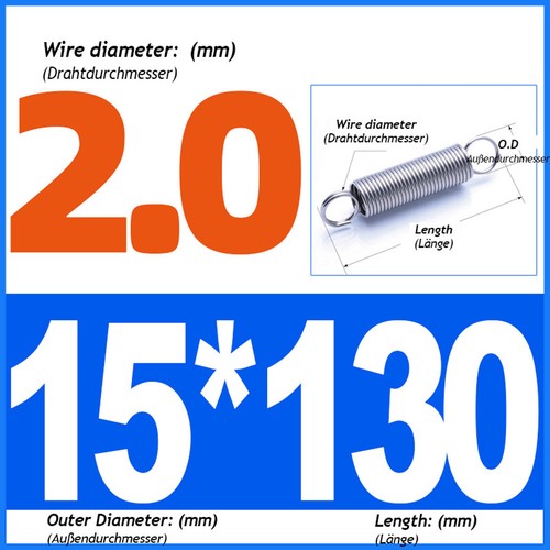 2.0mm Stainless Steel Spring Expansion Extension Tension Springs 40mm-330mm - Picture 69 of 127