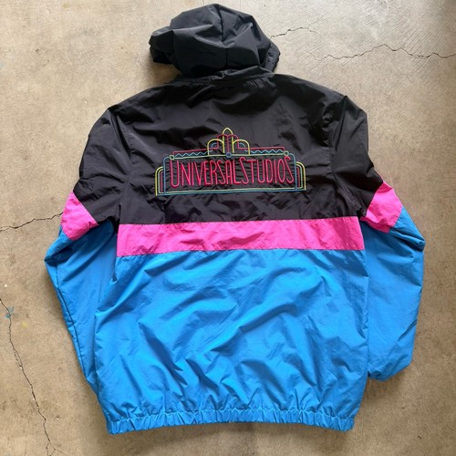 Universal Studios Neon Retro Windbreaker Hoodie Jacke - gesticktes Logo - XL - Bild 2 von 3