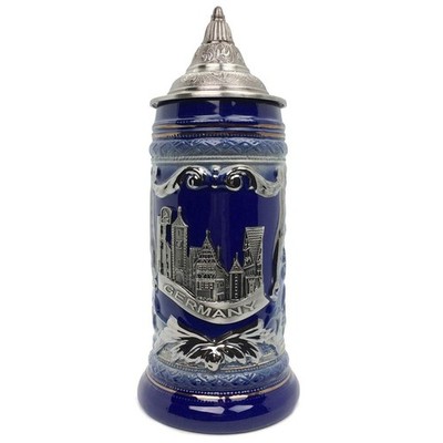 E.H.G 0.6 Liter | Oktoberfest Haus German Rothenburg Beer Stein With Metal Em...