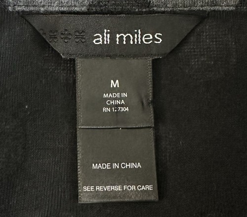Top túnica mediana ALI MILES para mujer botón delantero lunares gris Lagenlook artístico - Imagen 3 de 3