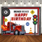 Aperturee 5x3ft Red Heavy Duty Truck Traffic Happy Birthday Backdrop