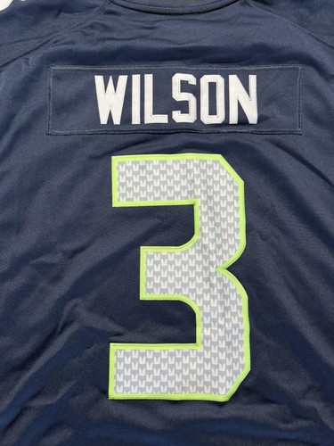 Seattle Seahawks Football Trikot Herren XXL Blau NFL Russell Wilson Nike Nummer 3 - Bild 9 von 11