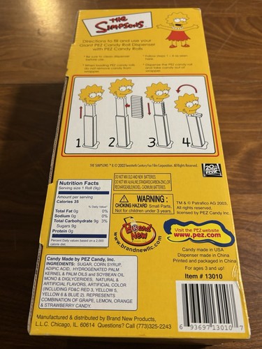 RARE LISA Simpson GIANT PEZ Dispenser - 12" Talking Lisa Candy Roll Display Fox - Picture 8 of 9