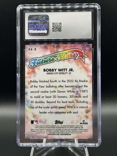 2023 Topps Chrome - Future Stars Bobby Witt Jr. #FS-2 CGC 9 - Picture 2 of 2