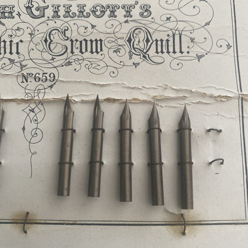 VINTAGE JOSEPH GILLOTT'S LITHOGRAPHIC CROW QUILL 659 NIBS ON CARD ENGLAND - Bild 3 von 5