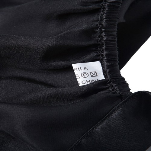 Cappelli Perdita Capelli Dormire in Vera Seta Tinta Unita per Donna Ragazza (Nero) - Foto 2 di 11