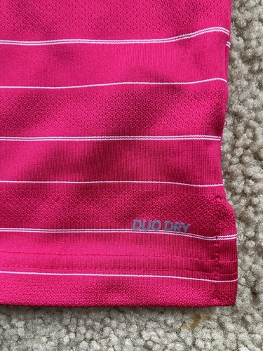 Champion Men Polo Shirt XXL Pink Striped Short Sleeve Collar Casual Duo Dry - Picture 3 of 5