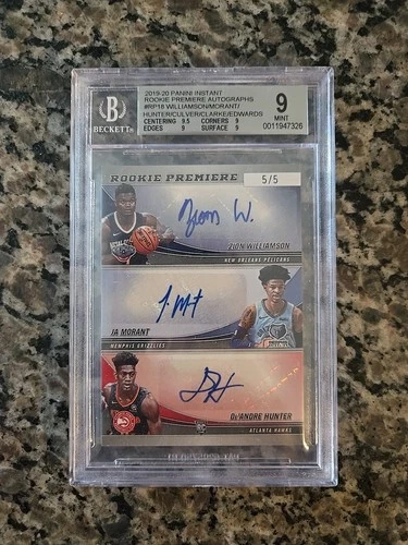 2019-20 Panini Instant Zion Ja RC Autos #/5 BGS 9 With 10 Auto🔥