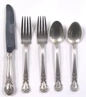 W Sterling Silver.925  - Vintage -Engraved Spoon ,Fork & Knife Contains 5 Pieces
