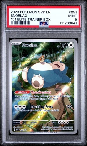 Pokemon TCG Snorlax SVP 051 151 Elite Trainer Box Black Star Promo Card - PSA 9