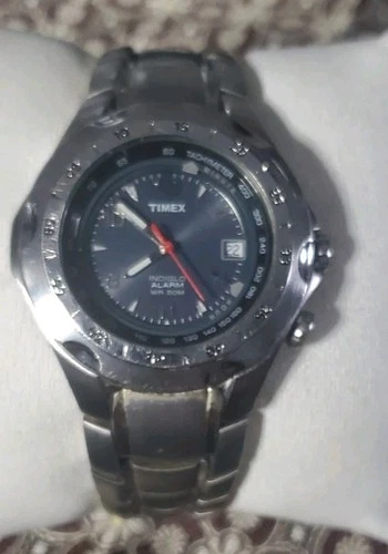 Vintage Timex Indiglo Quartz Watch Men Analog Alarm Rotating Bezel New Battery