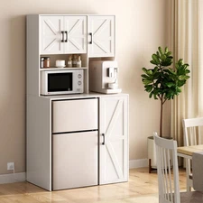 Mini Fridge Cabinet with Storage, Coffee Bar Cabinet with Mini Fridge Space a...