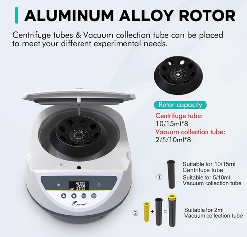 LAB FISH Lab Benchtop Centrifuge Machine 8 x 2ml/5ml/10ml/15ml Capacity - 第 3/11 張圖片