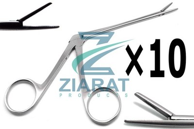 10 Pcs Ear ENT Forceps Alligators 3.3 Surgical Serrated 1.3cm Jaws Tool By ZP