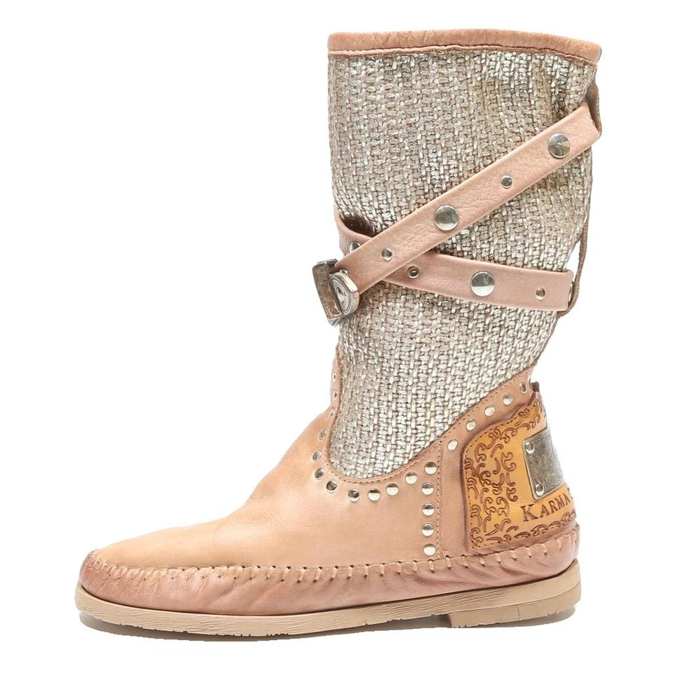 Bottines femme KARMA OF CHARME beige camel et synthétique métallisé UK 4 élégantes - Photo 2/4