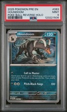 2025 Pokémon Pre En Houndoom Poke Ball Reverse Holo PSA 9 Mint