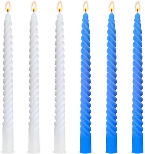 Juego de velas cónicas espirales rojas y 3 verdes de 10 pulgadas para decoración del hogar sin perfume  - Imagen 12 de 18