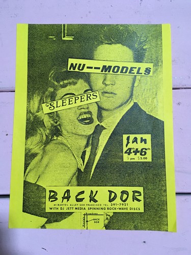 SLEEPERS Nu-Models Jo Allen Das Blok / Enero 1978 Puerta Trasera San Francisco Flyer - Imagen 1 de 2