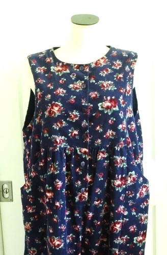 Vintage 80er Laura Ashley GB Cord violett rosa Landhaus Rosen Overall Tasche M gebraucht, in einwandfreiem Zustand - Bild 2 von 19