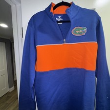 Florida Gators Sweatshirt Fanatics 1/4 Zip Pullover Blue Long Sleeve Men Large