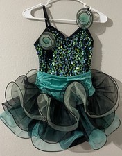 Weissman Turquoise And Black Dance Costume Large Child