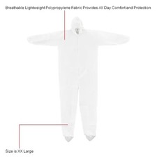 Disposable Microporous Coverall Elastic Hood  Boots WHT 2XL 25/Case