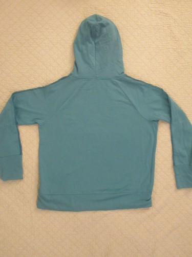 Athletic Works Ladies Hooded Shirt Sweatshirt Pullover Aqua Size M (8-10) - Picture 4 of 5