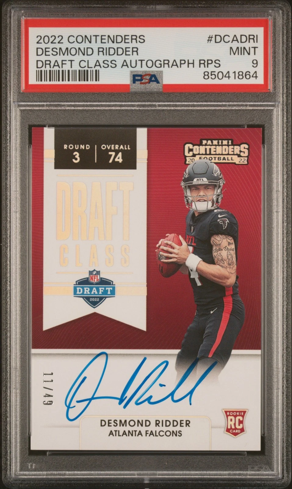 Desmond Ridder Panini Contenders Draft Class Autographs Rps #DCADRI Base