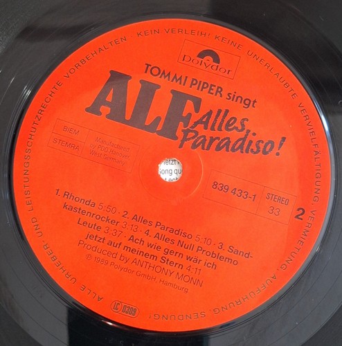 Alf Alles paradiso! (1989) Schallplatte LP - Bild 10 von 10
