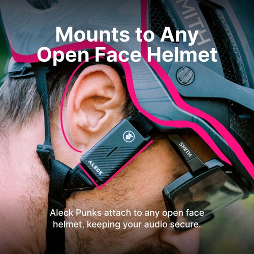 Punks Wireless Bluetooth Bike Helmet Speakers - Premium Open Ear Audio, Hands... - Picture 3 of 8