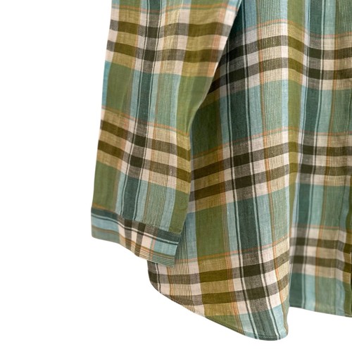 Camicia Lafayette 148 manica lunga lino con bottoni taglia grande a quadri Lagenlook usata in ottime condizioni - Foto 10 di 21