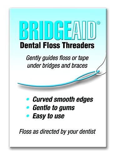 BridgeAid Dental Floss Threader Pack of 50 for Braces Bridges Gentle Use - Picture 1 of 3